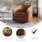 Flash Furniture Dean Club Style Commercial Barrel Accent Armchair Metal Base, Brown LeatherSoft Upholstery BS-AC22-064-BRNPU-GG - alternate 5